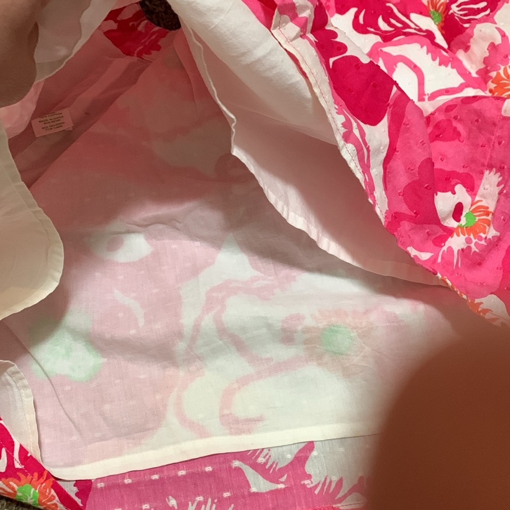 Lilly Pulitzer hot pink floral skirt woman size 8 lined cotton 16” long - Picture 7 of 8